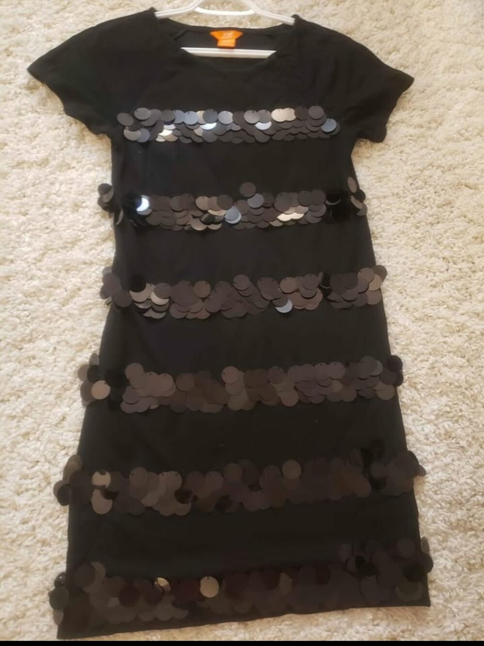 Joe Fresh Black Sequin Stripe Dress